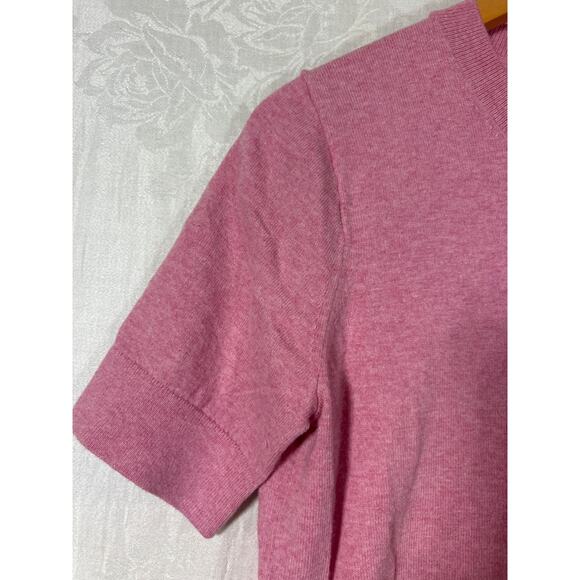 J Crew Sweater Small Pink Cotton Cashmere Short Sleeve - Picture 3 of 9